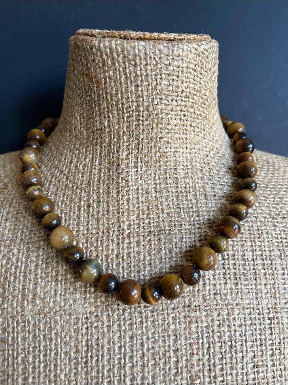 Genuine Tiger Eye Beaded Necklace.